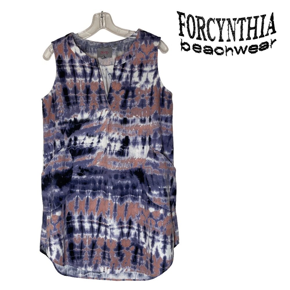 For Cynthia Beachwear sleeveless tunic mini dress Size M